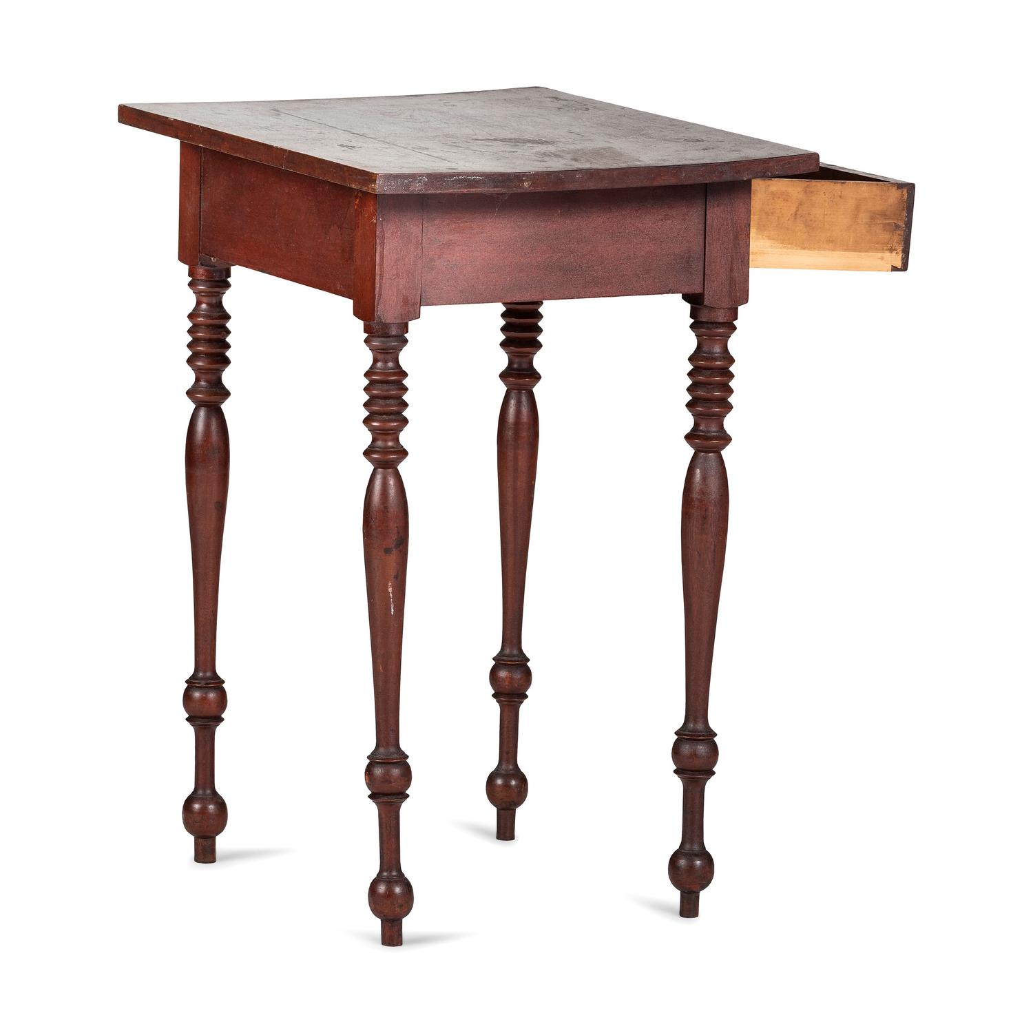 A Classical Cherrywood and Turned Maple Reel-and-Spool Work Table