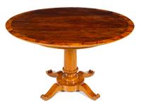A Biedermeier Walnut Center Table Height 28 1/2 x diameter of top 48 1/2 inches. — CIRCA 1840