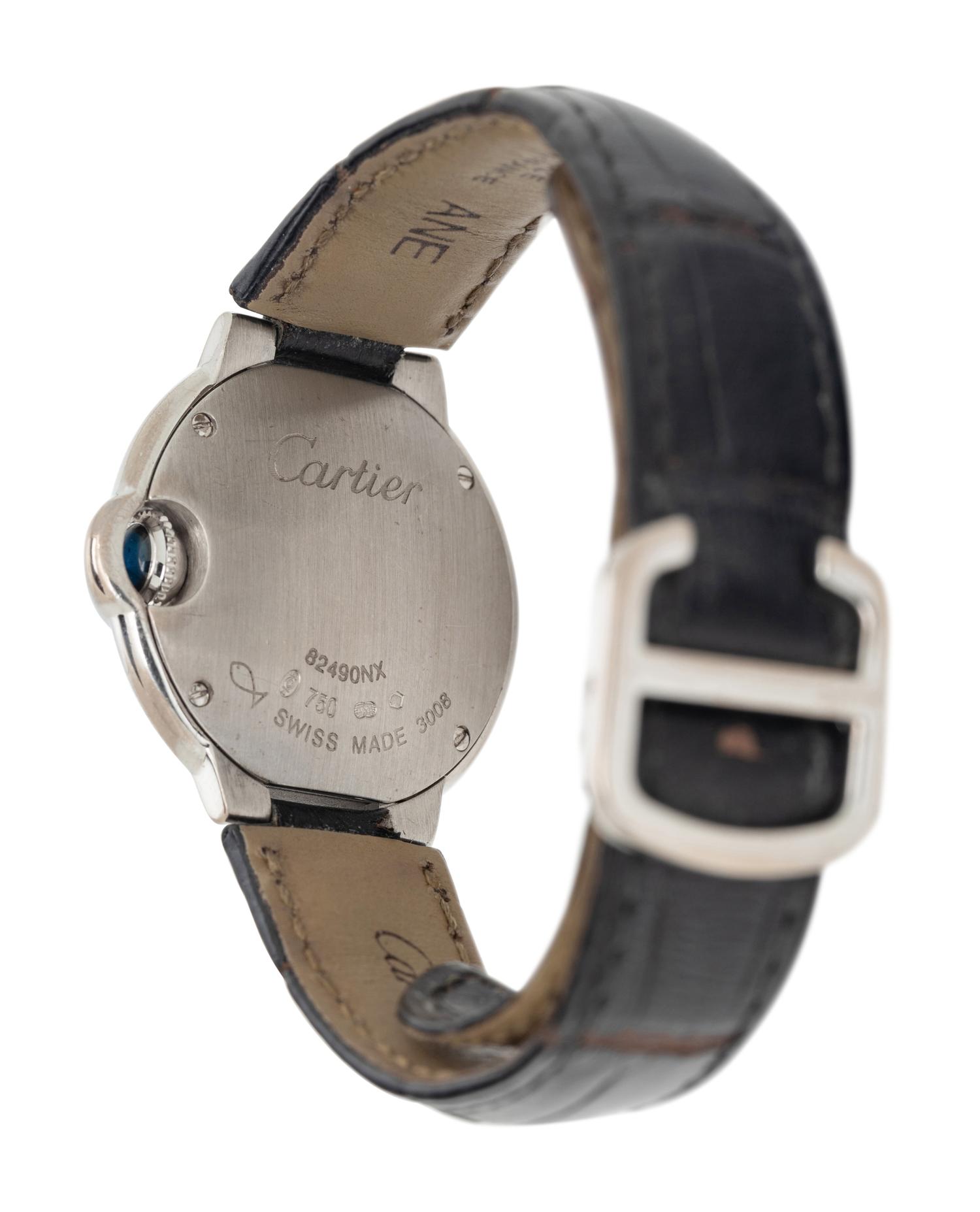 CARTIER, REF. 3008 18K WHITE GOLD 'BALLON BLEU' WATCH