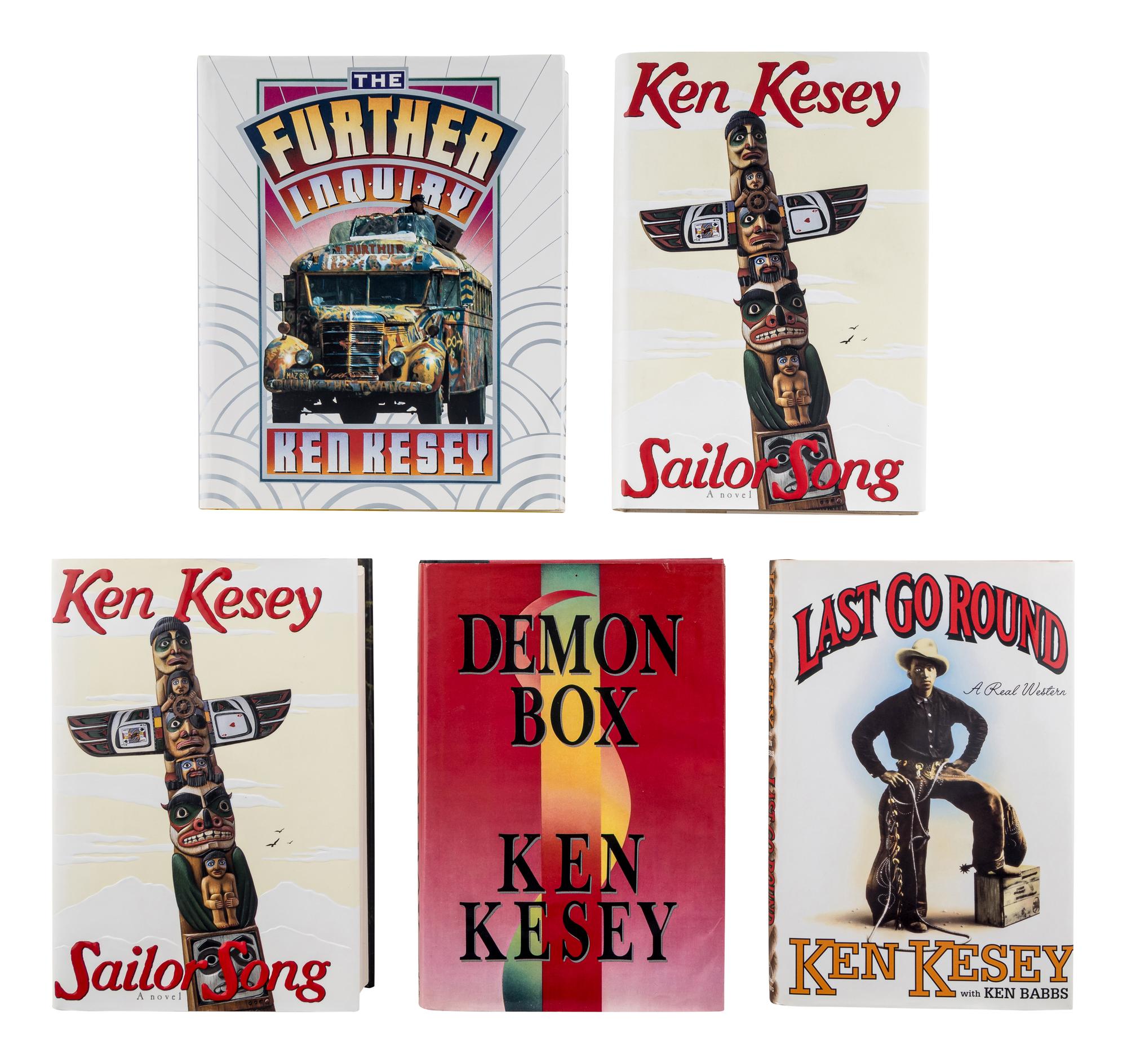 KESEY, Ken (1935-2001). A group of 5 FIRST EDITIONS of Kesey’s works, ALL SIGNED, comprising: