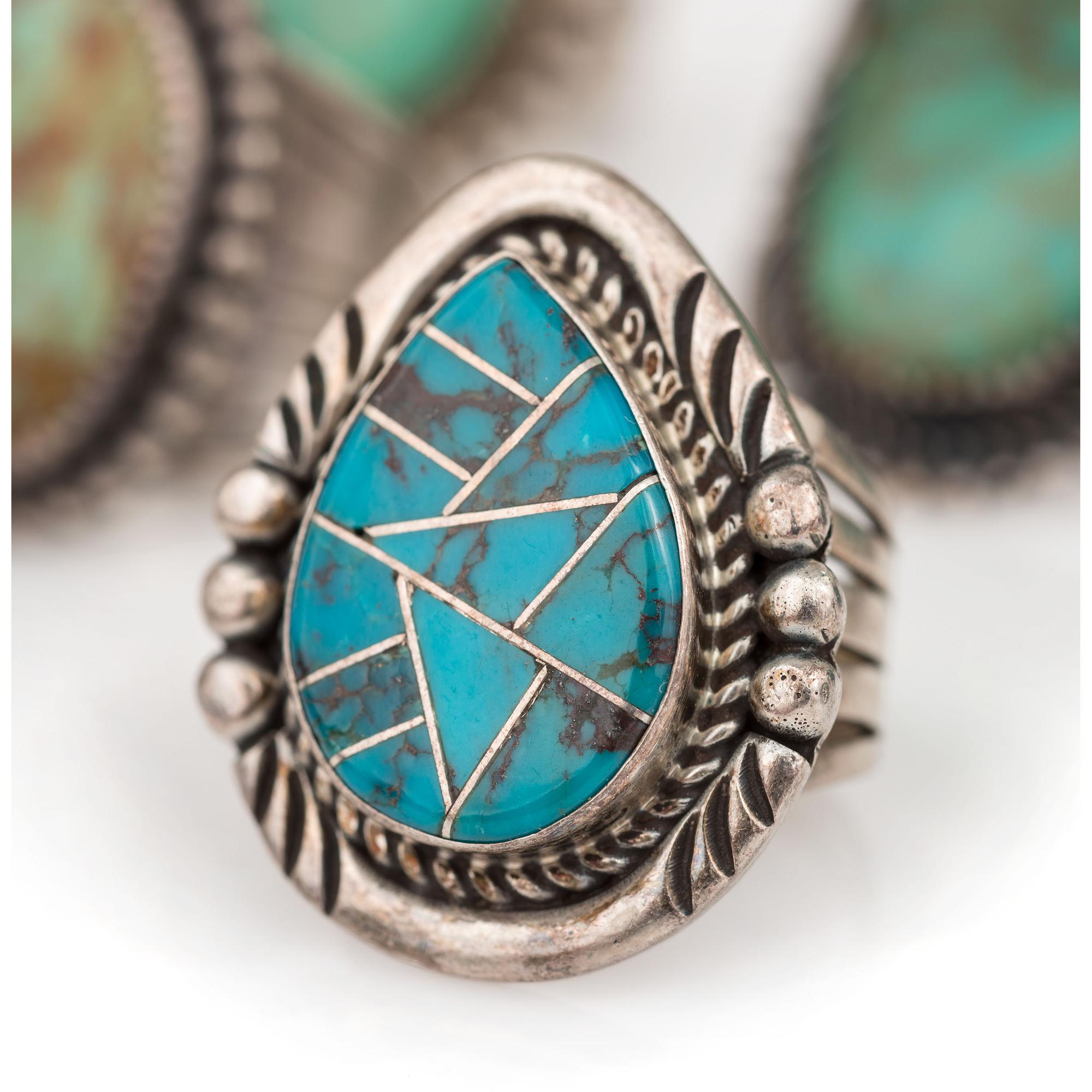 Navajo Silver, Turquoise, and Chrysocolla Rings