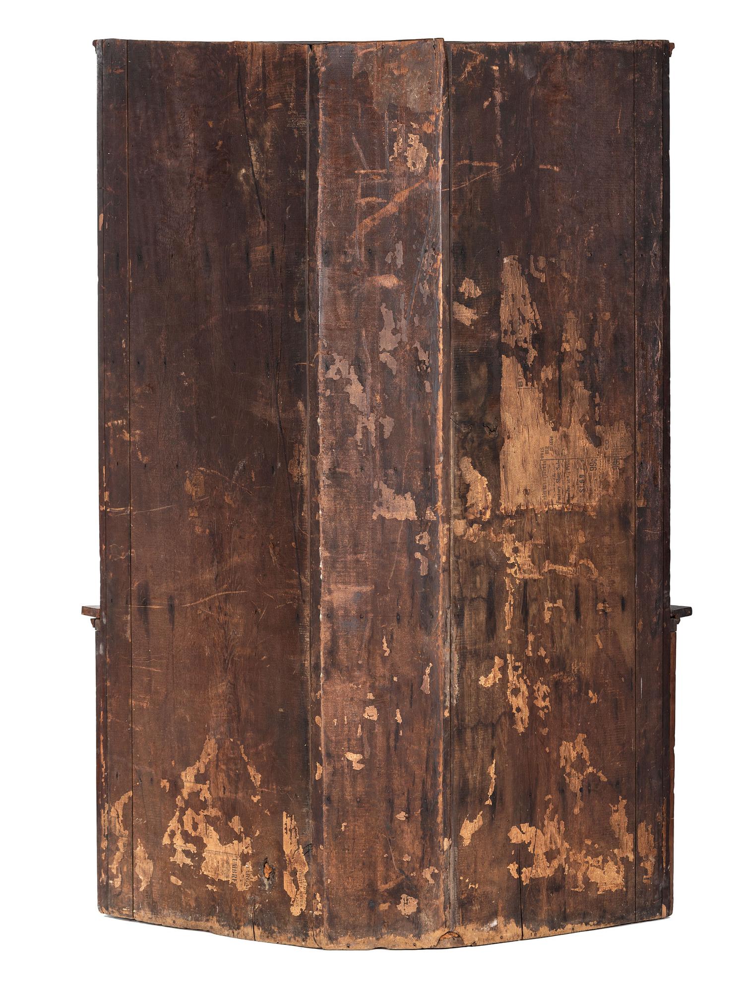 A One-Piece Sheraton Cherry Corner Cupboard