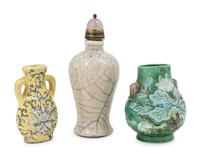 Three Chinese Porcelain Miniature Bottles