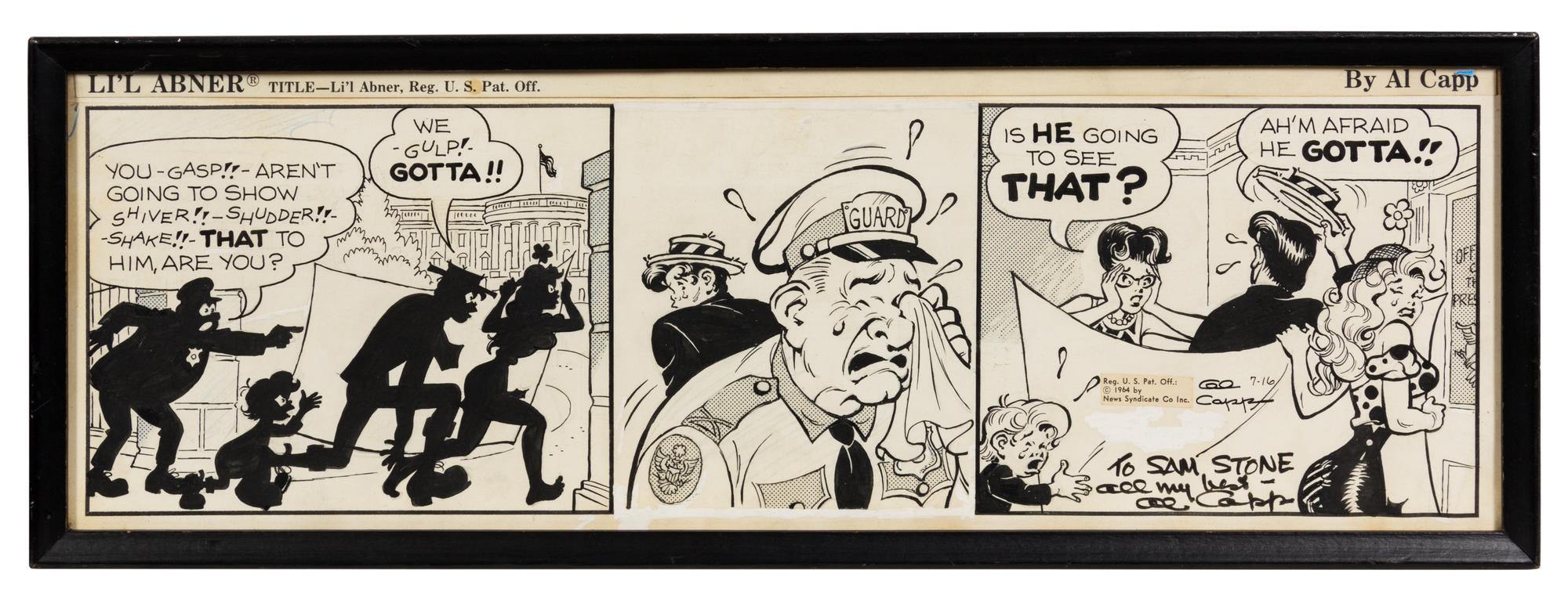 [COMIC STRIPS]. A group of 4 manuscripts consisting of original comic strip art.