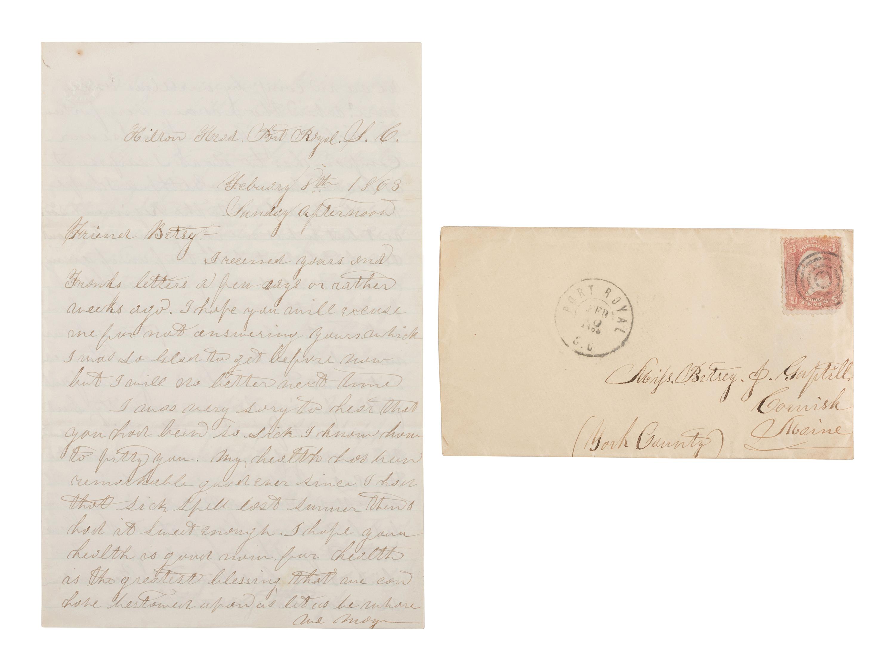 [CIVIL WAR]. Soldier's letter describing the nightly "meetings" of formerly enslaved persons, 1863.