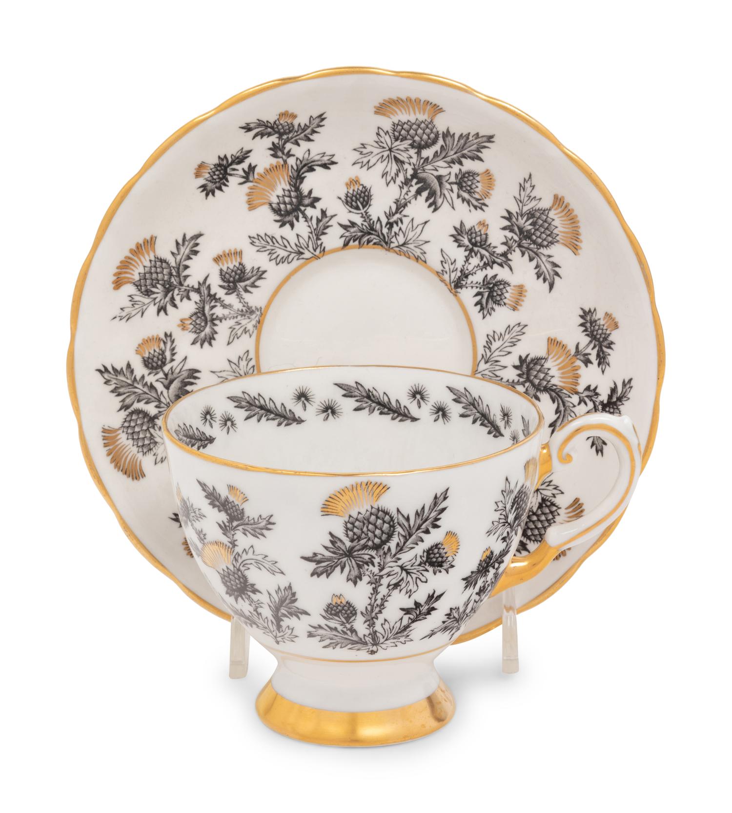 A Collection of Porcelain Cups and Saucers