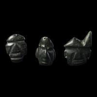 Three Mezcala Greenstone Mask Pendants