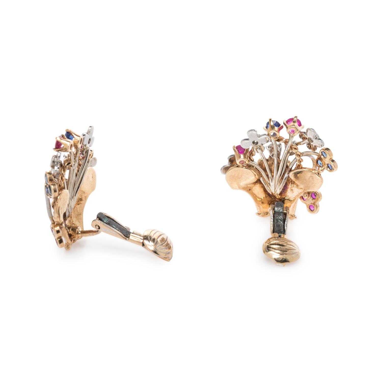 MULTIGEM AND DIAMOND GIARDINETTI EARCLIPS