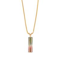 WATERMELON TOURMALINE AND YELLOW GOLD PENDANT/NECKLACE