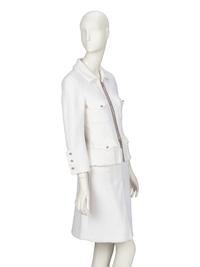 CHANEL, WHITE TWEED SKIRT SUIT