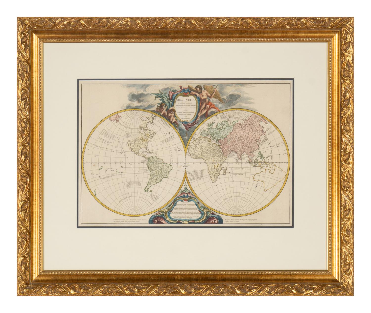 [MAPS]. ROBERT DE VAUGONDY, Gilles (1688-1766). Orbis Vetus in utraque continente... Paris, 1757.