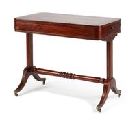 A Regency Mahogany Bagatelle Game Table Height 30 1/2 x width 36 x depth 20 inches. — 19TH CENTURY
