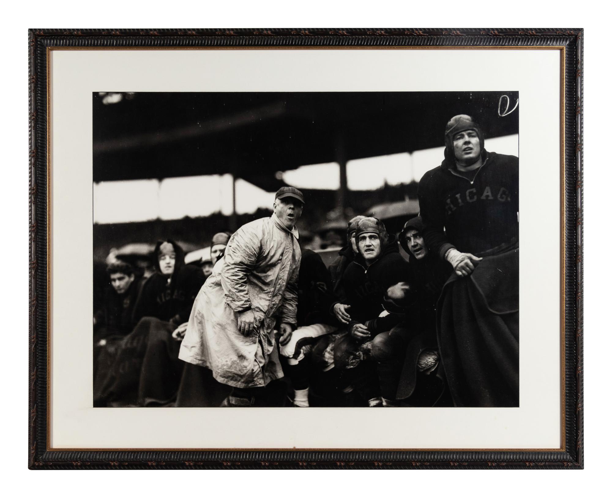 A Group of Five Photographs of Football Players Formerly Displayed at Mike Ditka’s Restaurant