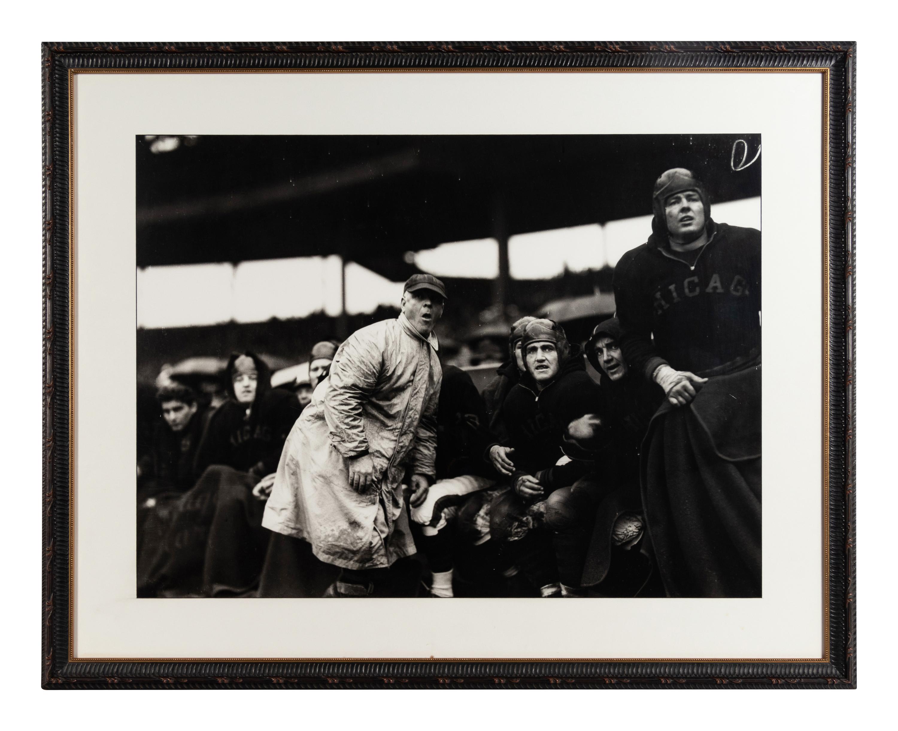 A Group of Five Photographs of Football Players Formerly Displayed at Mike Ditka’s Restaurant