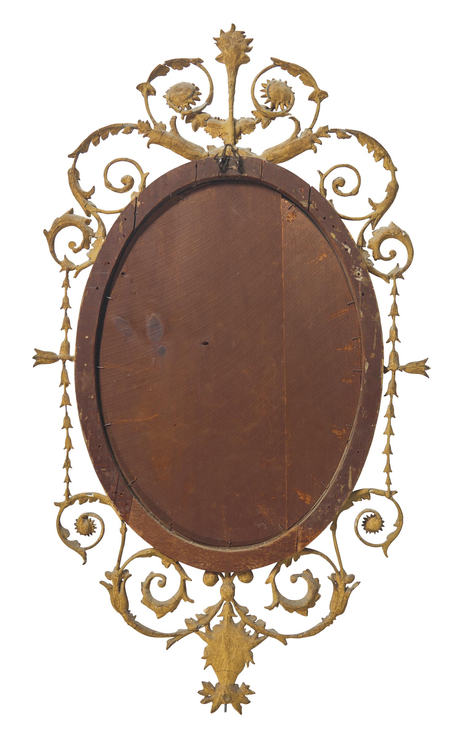 An Oval Giltwood Looking Glass