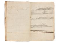 [US NAVY] -- [MARITIME]. Manuscript journal containing "Remarks and observations of Lt. Paulding of the U.S. Frigate Macedonian Commanded by John Downes, Esq. And bound on a Cruise in the Pacific Ocean." Illustrated. Ca. 1818-1828.