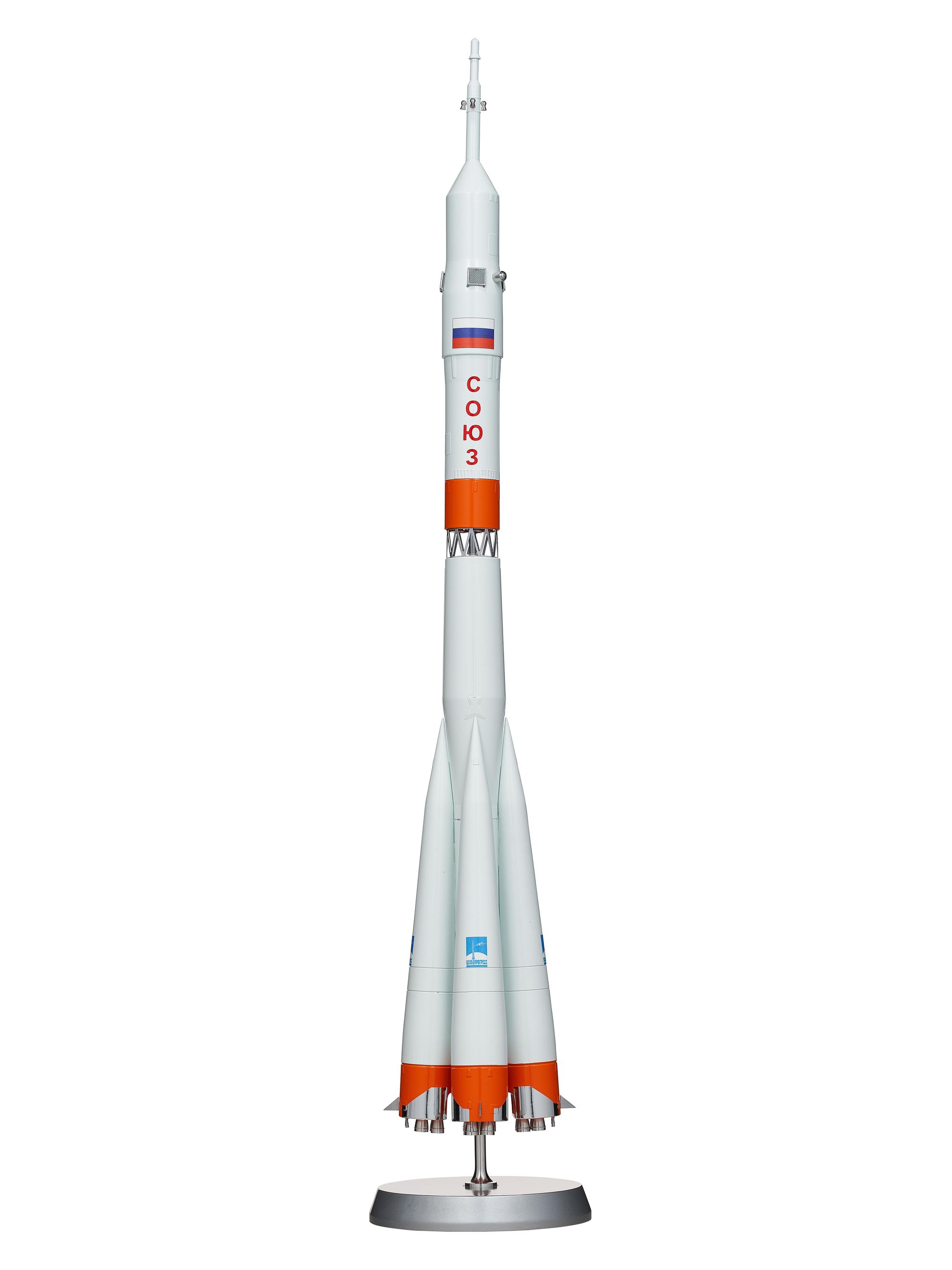 [SPACE TRAVEL]. Russian Soyuz rocket model, made by Samara. Ca 1960s.