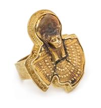 An 18 Karat Yellow Gold and Egyptian Motif Ring, Ed Wiener, 10.80 dwts.