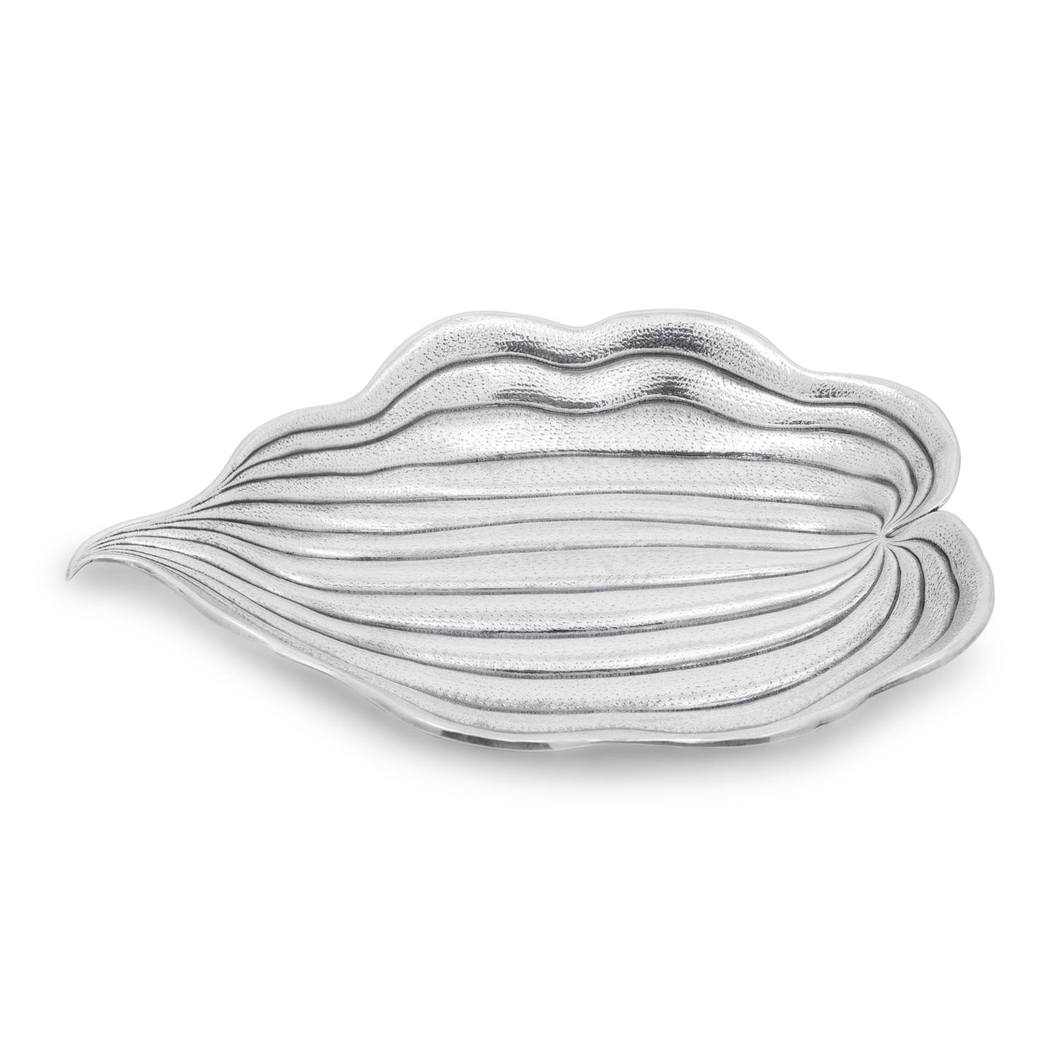A Buccellati Silver Leaf Form Dish