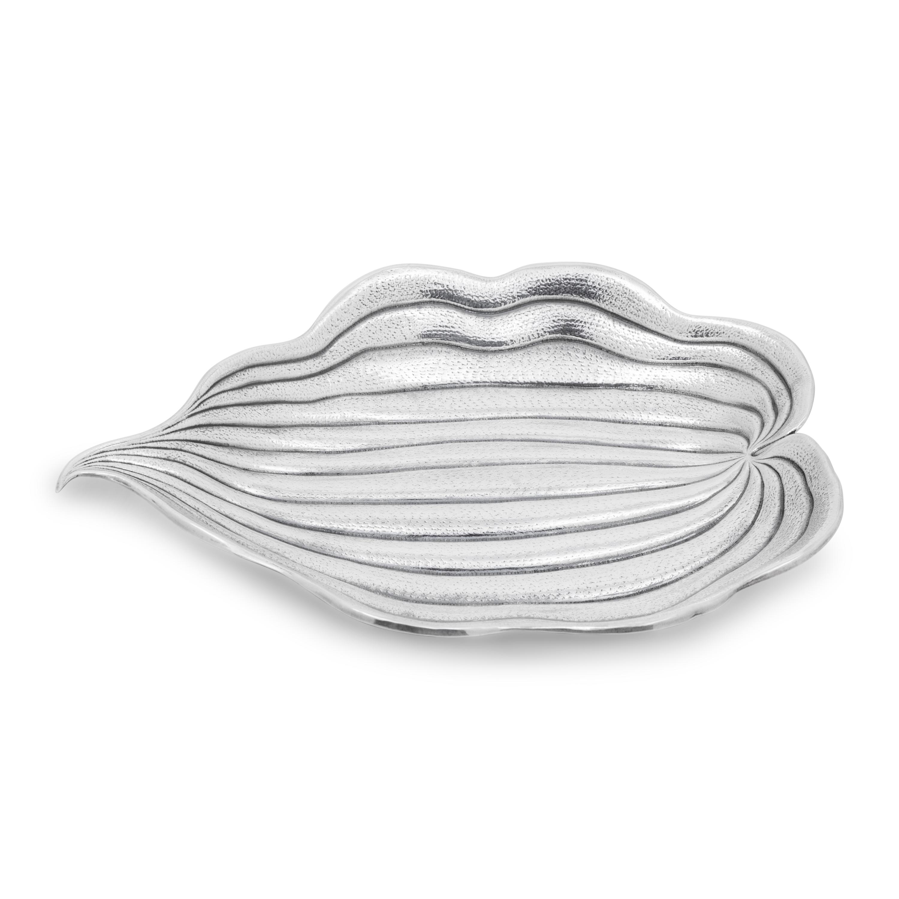 A Buccellati Silver Leaf Form Dish