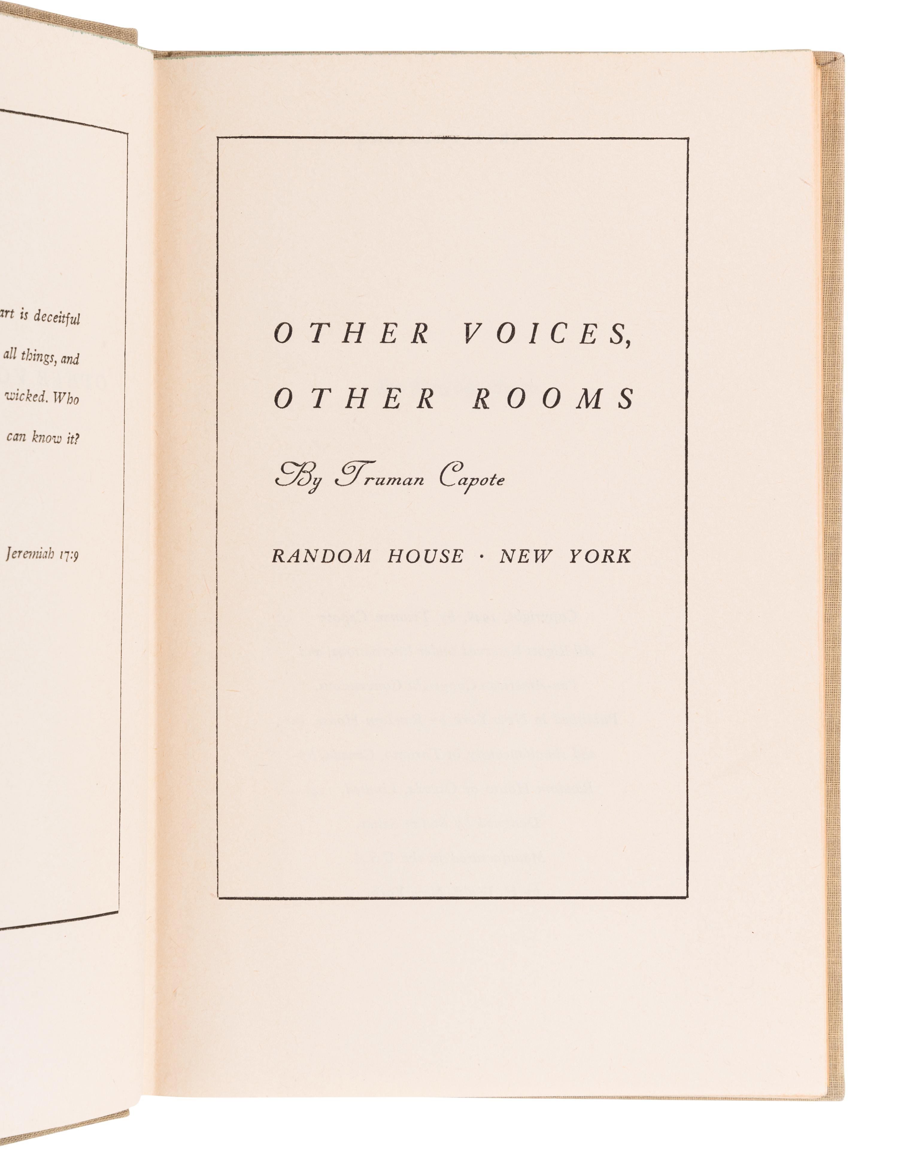 CAPOTE, Truman (1924-1984). A group of 4 FIRST EDITIONS, comprising: