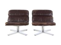 Pair of X Base Lounge Chairs