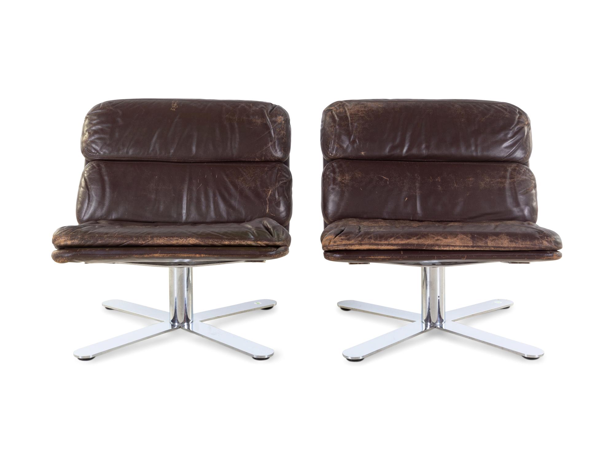 Pair of X Base Lounge Chairs