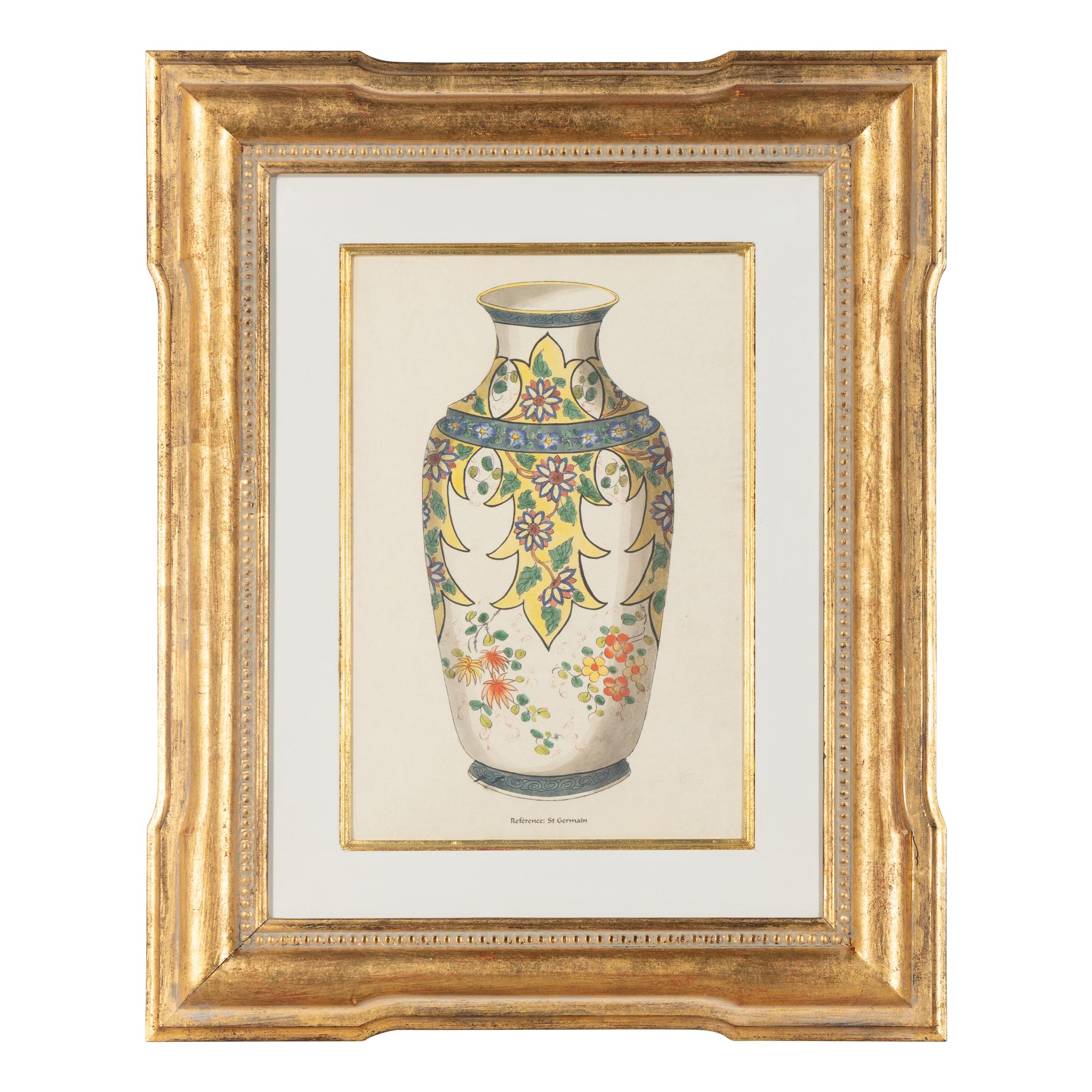 A Set of Six Framed Prints of Chinese Porcelain Vases