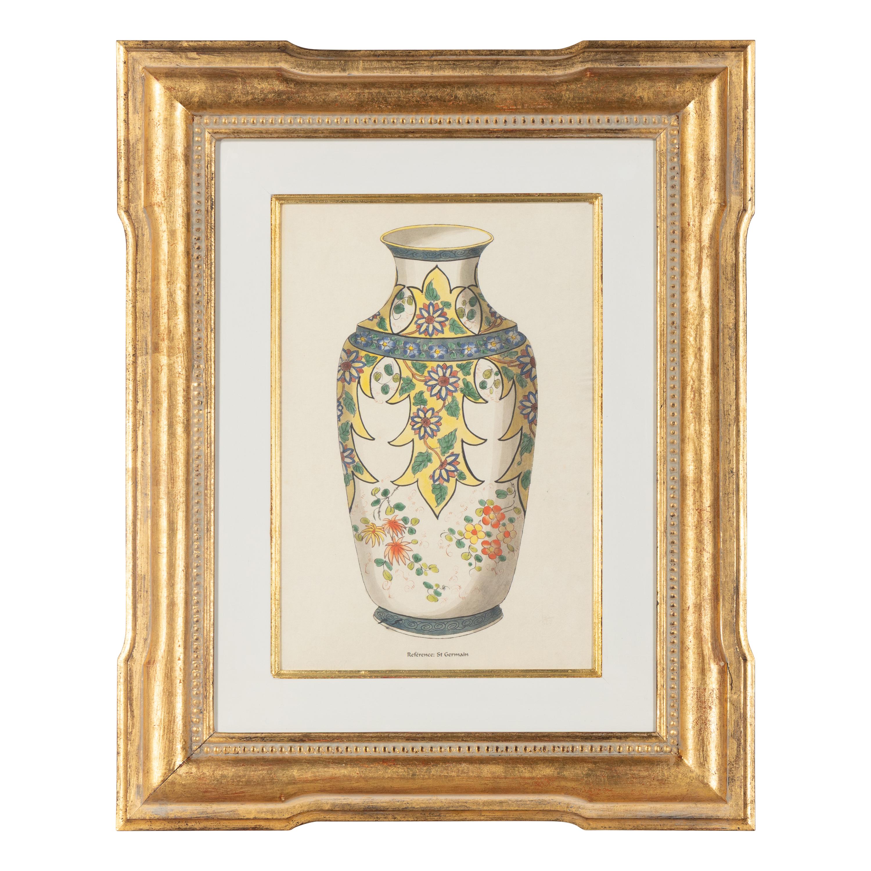 A Set of Six Framed Prints of Chinese Porcelain Vases