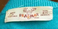 A Braemar Turquoise Cashmere Cardigan Sweater, No size.
