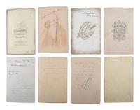 A collection of 31 cabinet cards featuring 19th century military and political subjects, including: