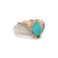 LE VIAN, BICOLOR GOLD, TURQUOISE AND DIAMOND RING