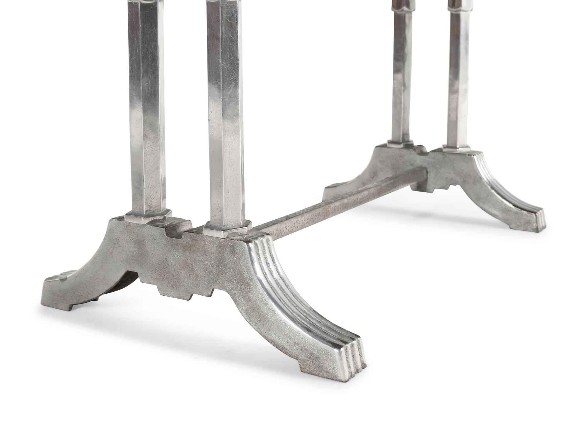 A Pair of Art Deco Chrome and Silver-Plate Café Tables
