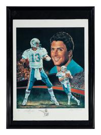 A Group of Hall of Fame Quarterback Signed Displays Featuring Terry Bradshaw, Dan Marino and George Blanda