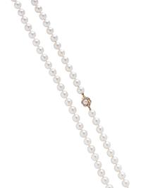 CULTURED PEARL AND DIAMOND NECKLACE