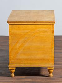 A Country Yellow and Red Paint Decorated Pine Blanket Chest