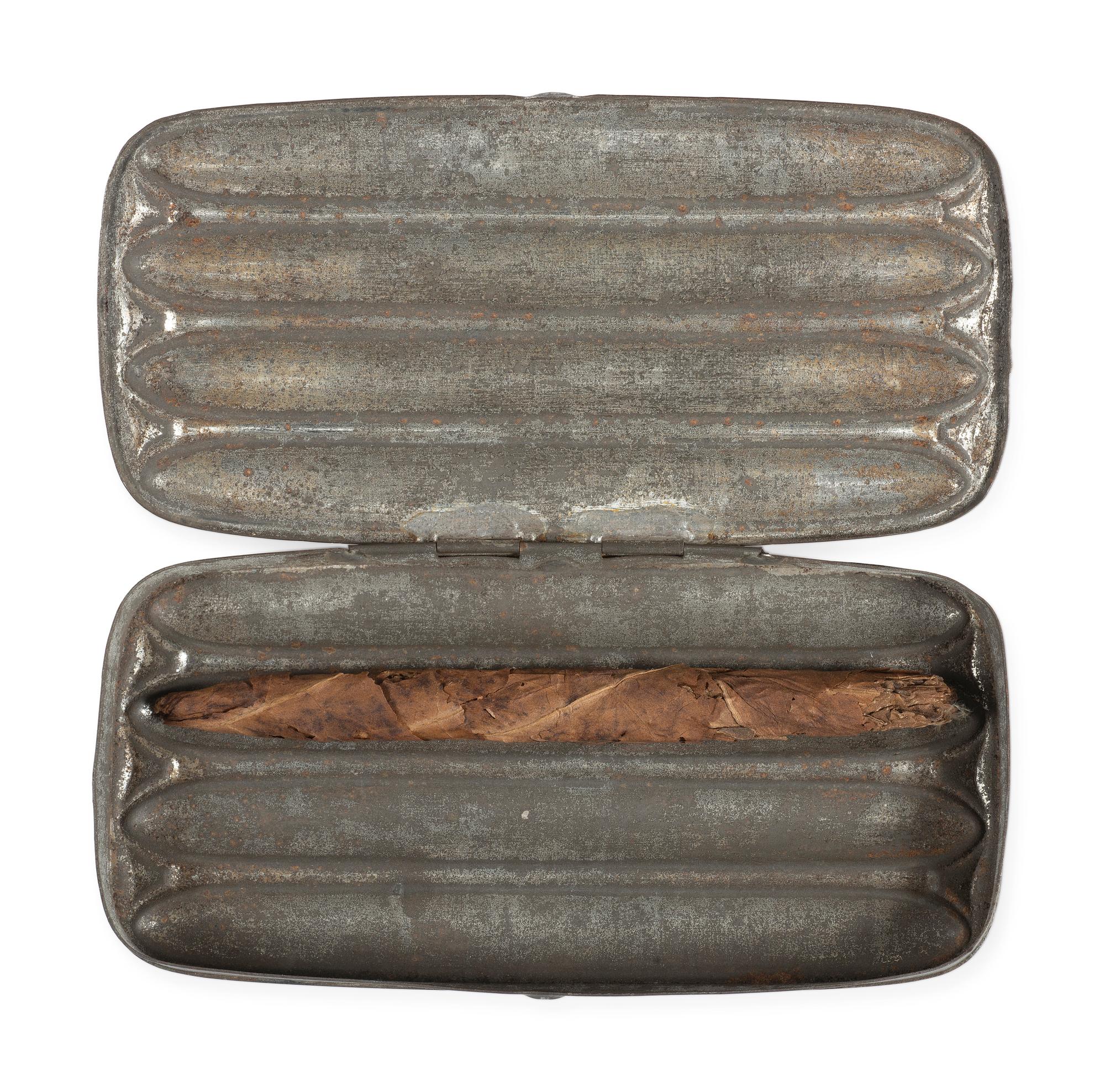 Civil War-period patented cigar case with cigar.