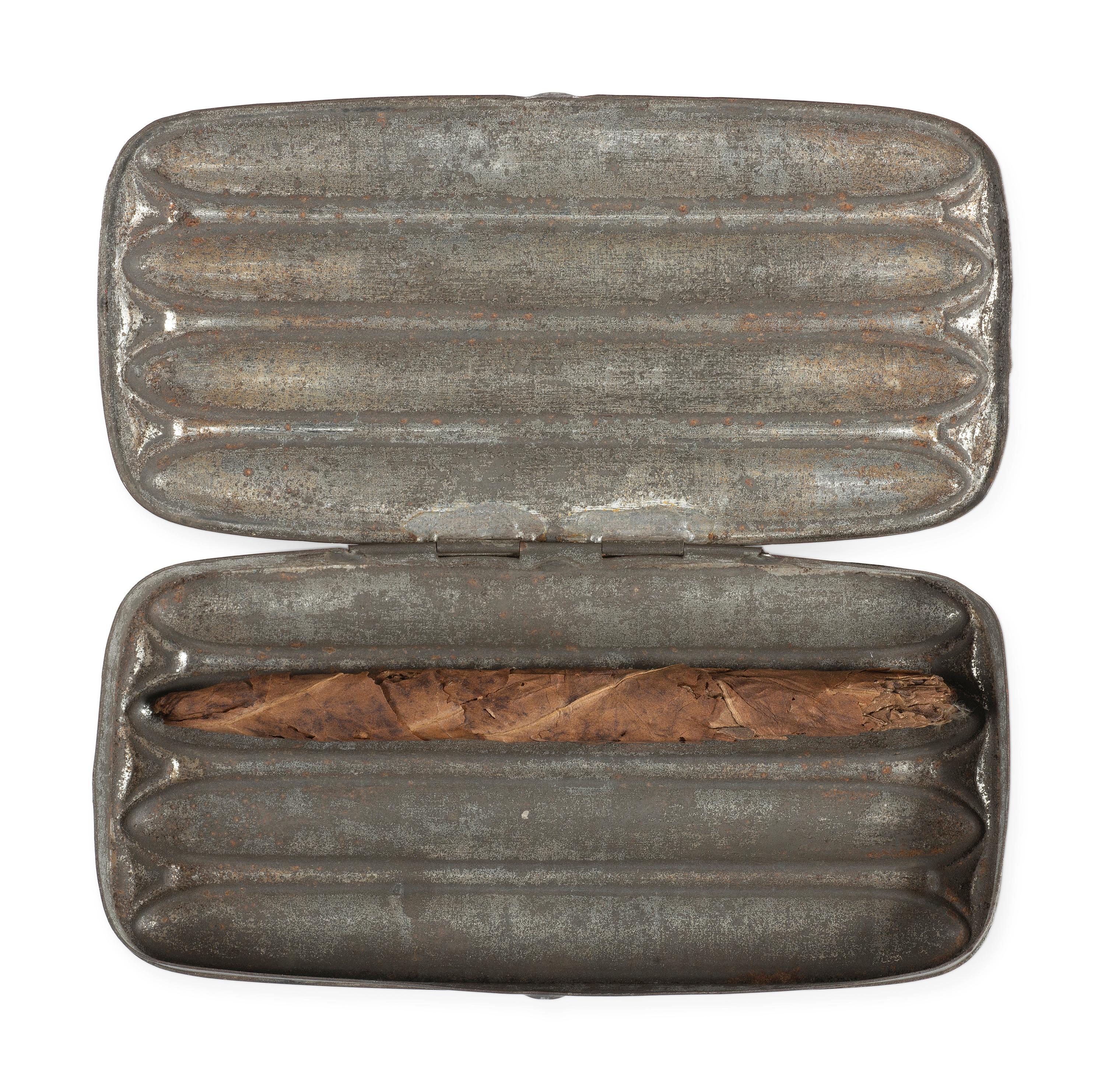 Civil War-period patented cigar case with cigar.
