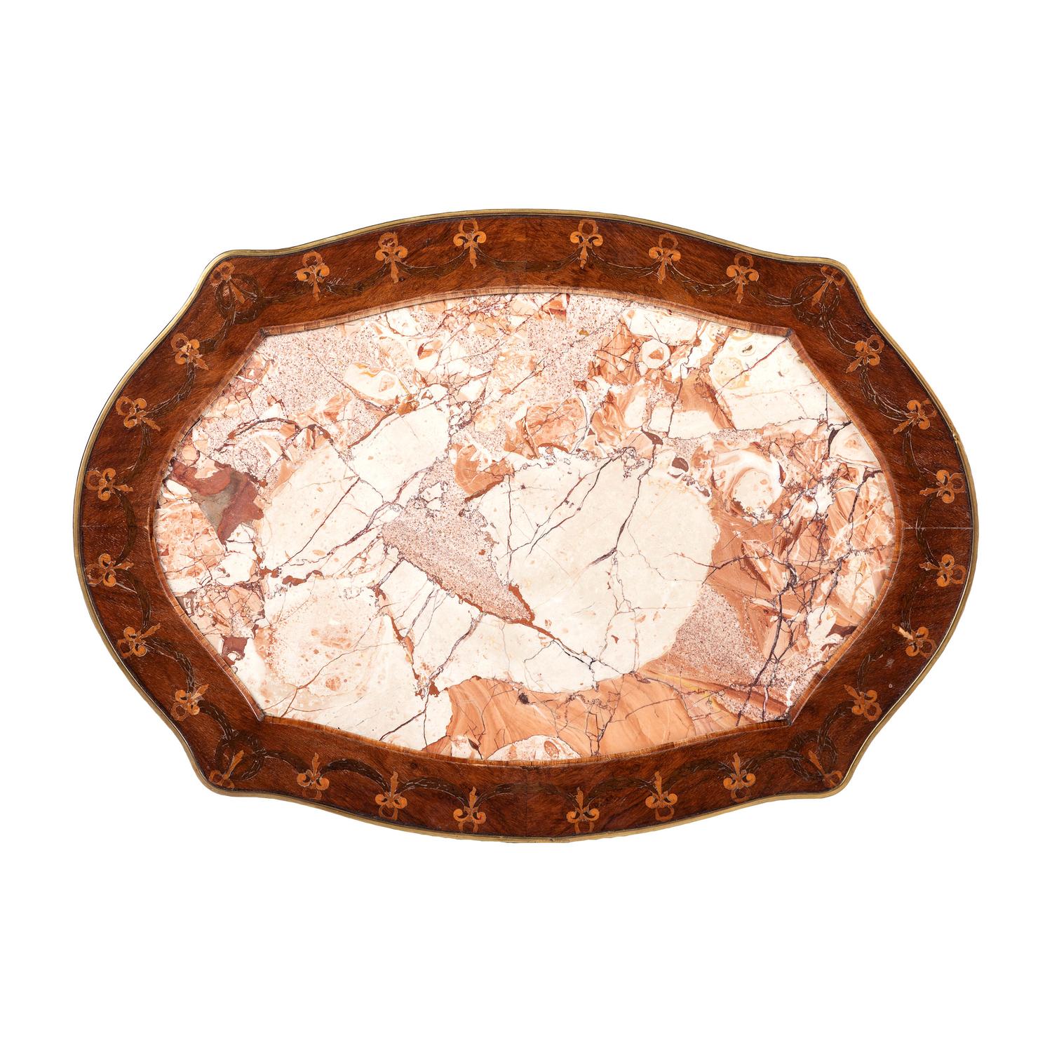 A Louis XV-style Side Table with Marble Top