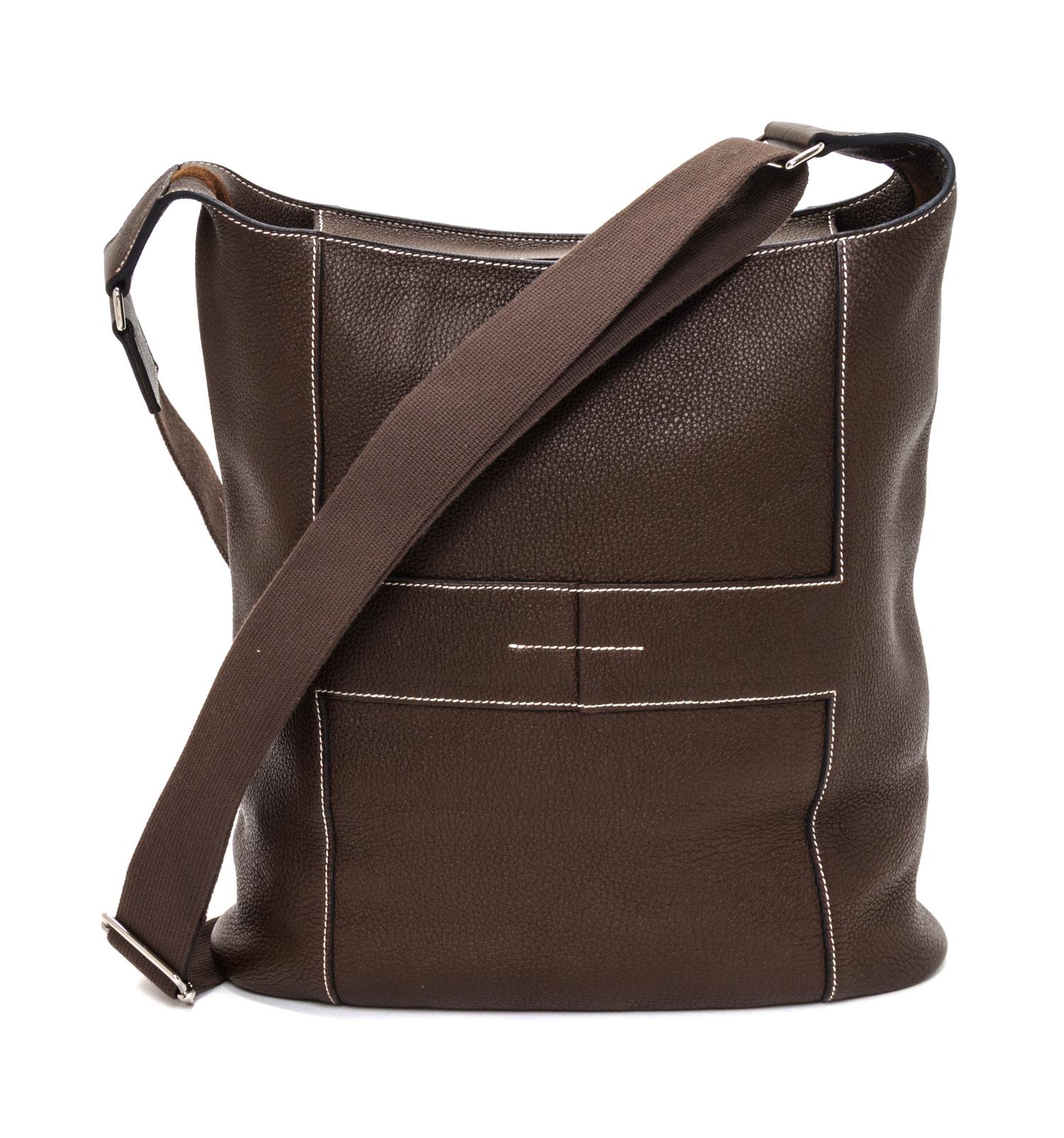 An Hermes Noisette Good News PM Handbag, 11" x 10" x 5".