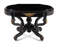A Victorian Gilt Bronze Mounted Ebonized Center Table