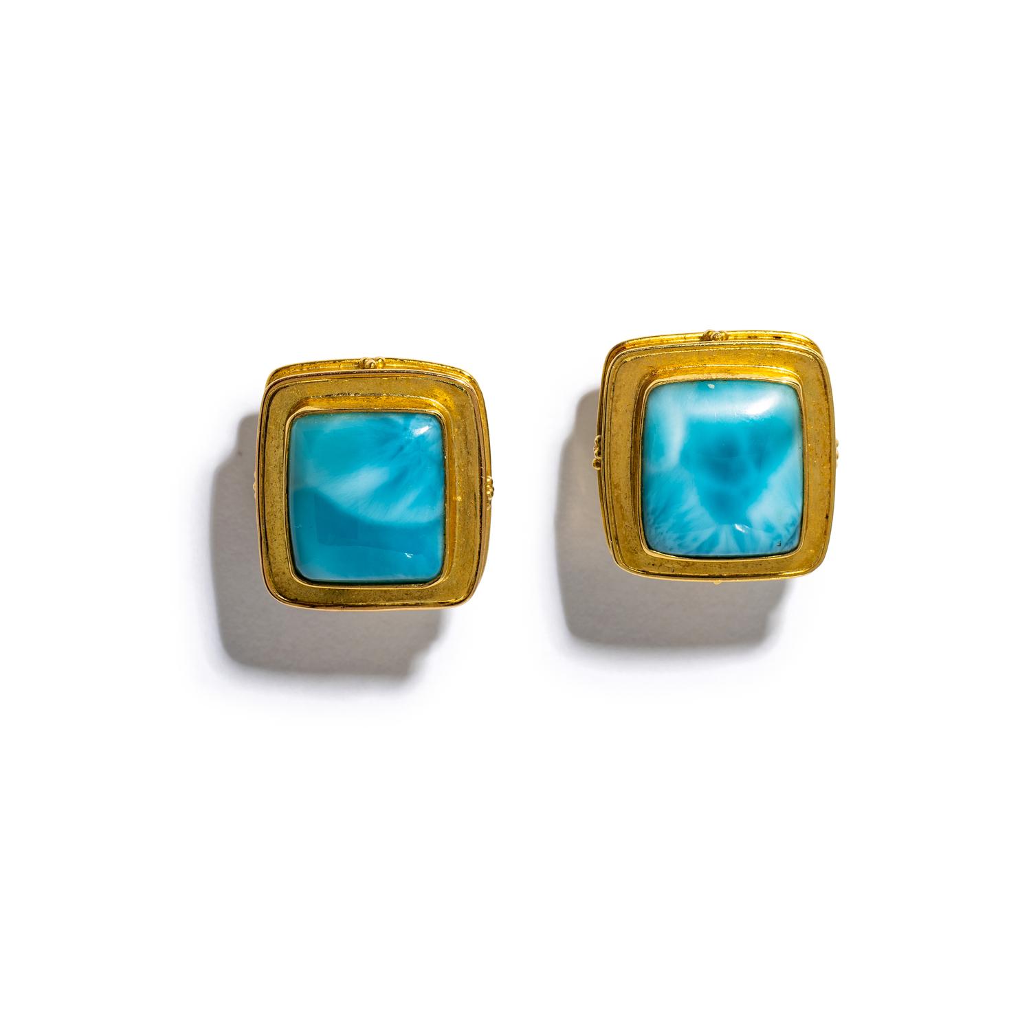 HARDSTONE AND YELLOW GOLD EARRINGS