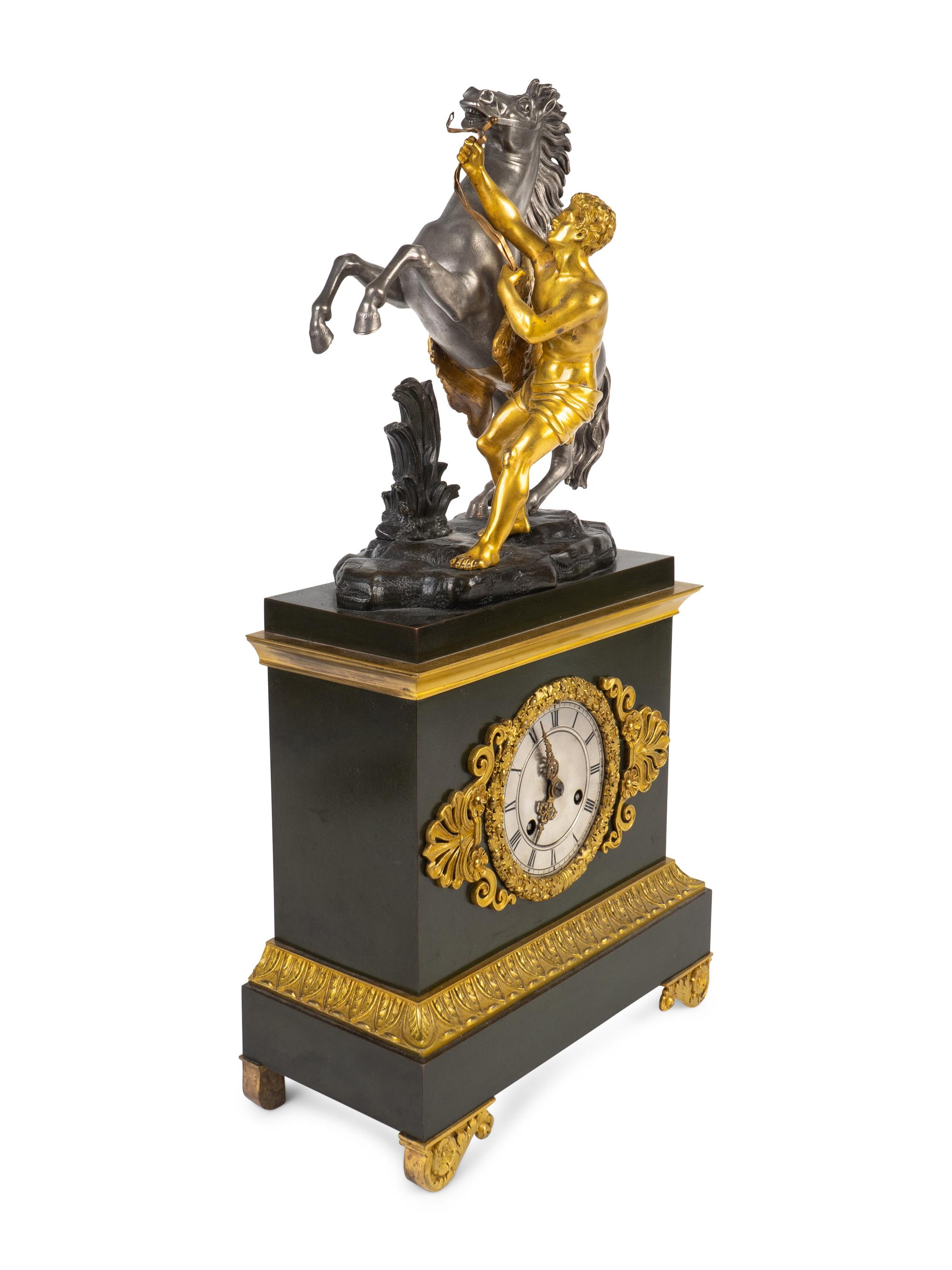 A French Empire Style Bronze Marley Horse Clock — 19TH CENTURY