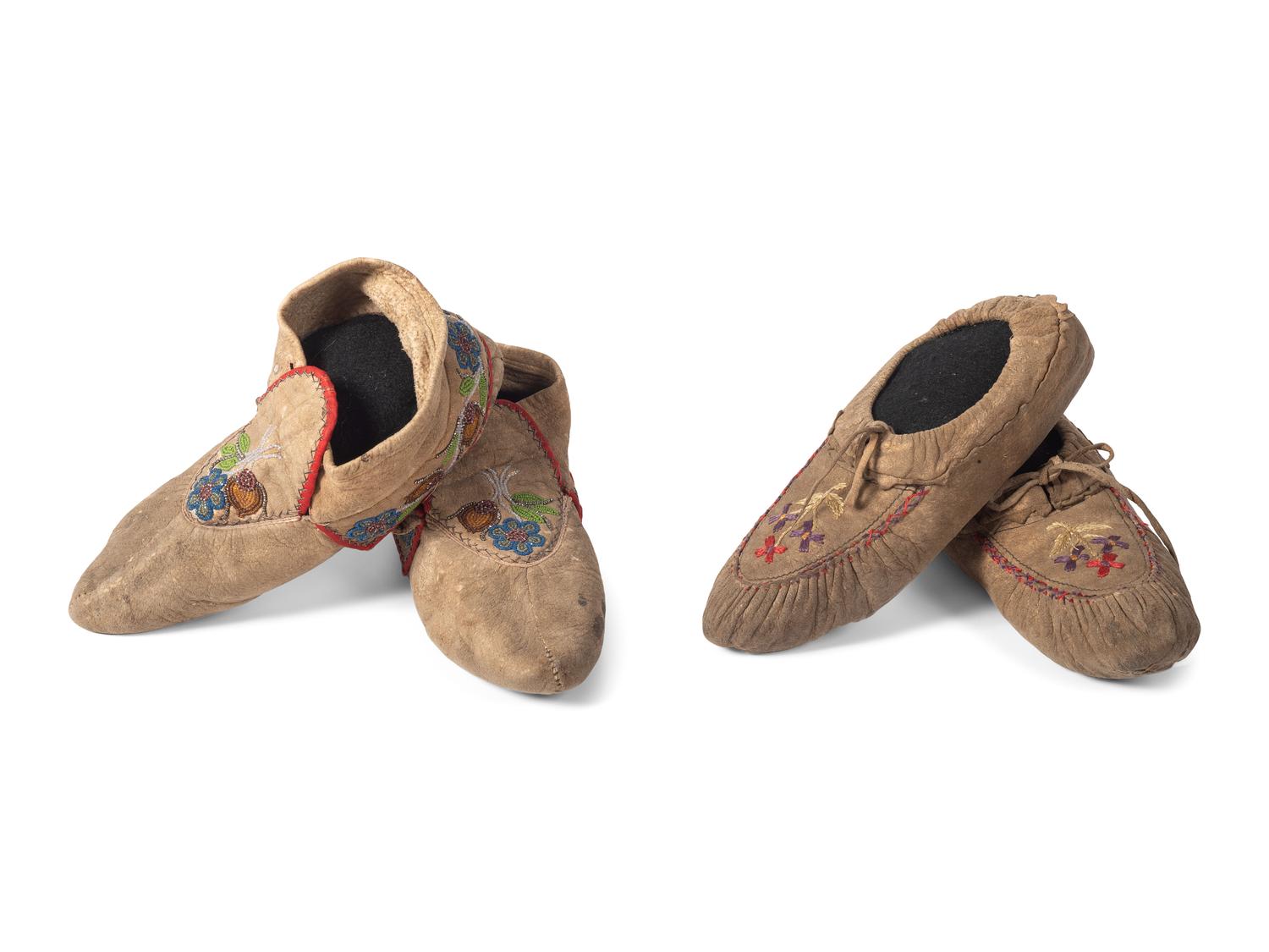 Anishinaabe and Haudenosaunee Hide Moccasins
