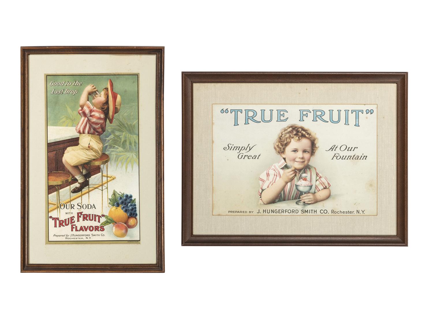 Two 'True Fruit' Flavors Lithograph Advertisements