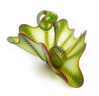 Dale Chihuly, (American, b. 1941), Two-Piece Persian Glass Set in Parrot Green, 2001, with a lucite case