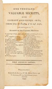 Valuable Secrets concerning Arts and Trades. Norwalk: Thomas Hubbard, 1795.