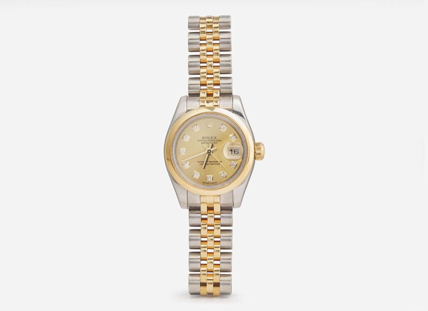 A Ladies Two-Tone Oyster Perpetual Datejust with Diamond Markers