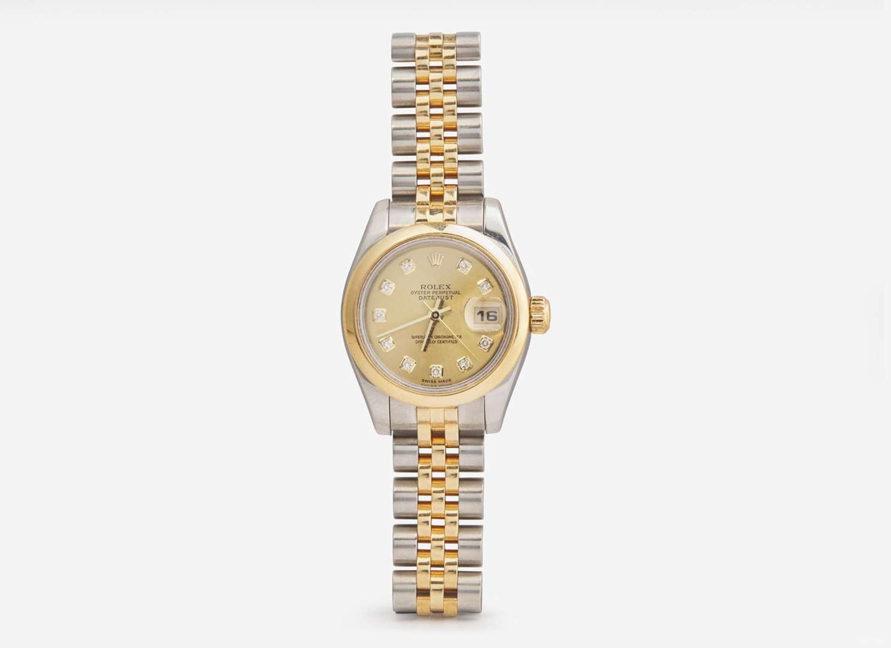 A Ladies Two-Tone Oyster Perpetual Datejust with Diamond Markers