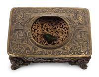 A German Silver-Gilt Singing Bird Automaton Box